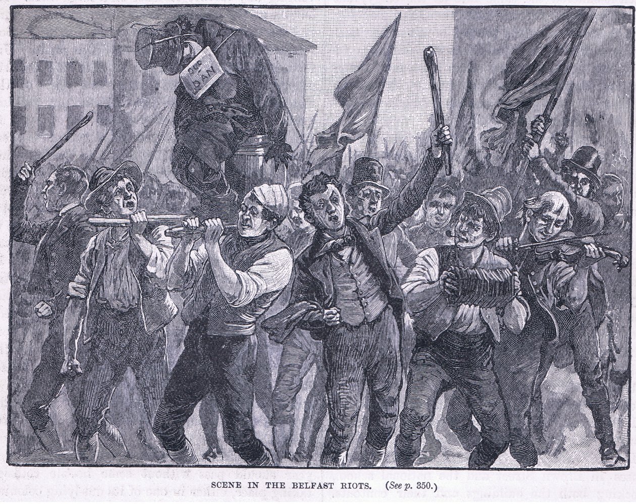 Scene i Belfast-opptøyene 1864 e.Kr av Walter Paget