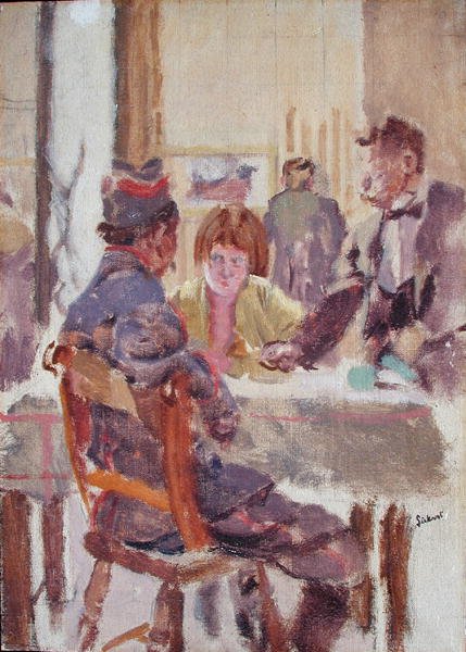 Belgisk soldat (olje på lerret) av Walter Richard Sickert