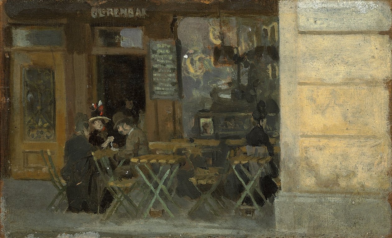 Kafe i Dieppe, ca. 1884-5 av Walter Richard Sickert