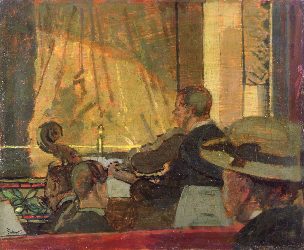 Music Hall (olje på panel) av Walter Richard Sickert