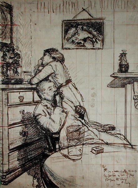Forberedende studie for Ennui av Walter Richard Sickert