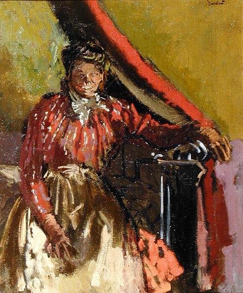 Kvinne sitter på en seng av Walter Richard Sickert