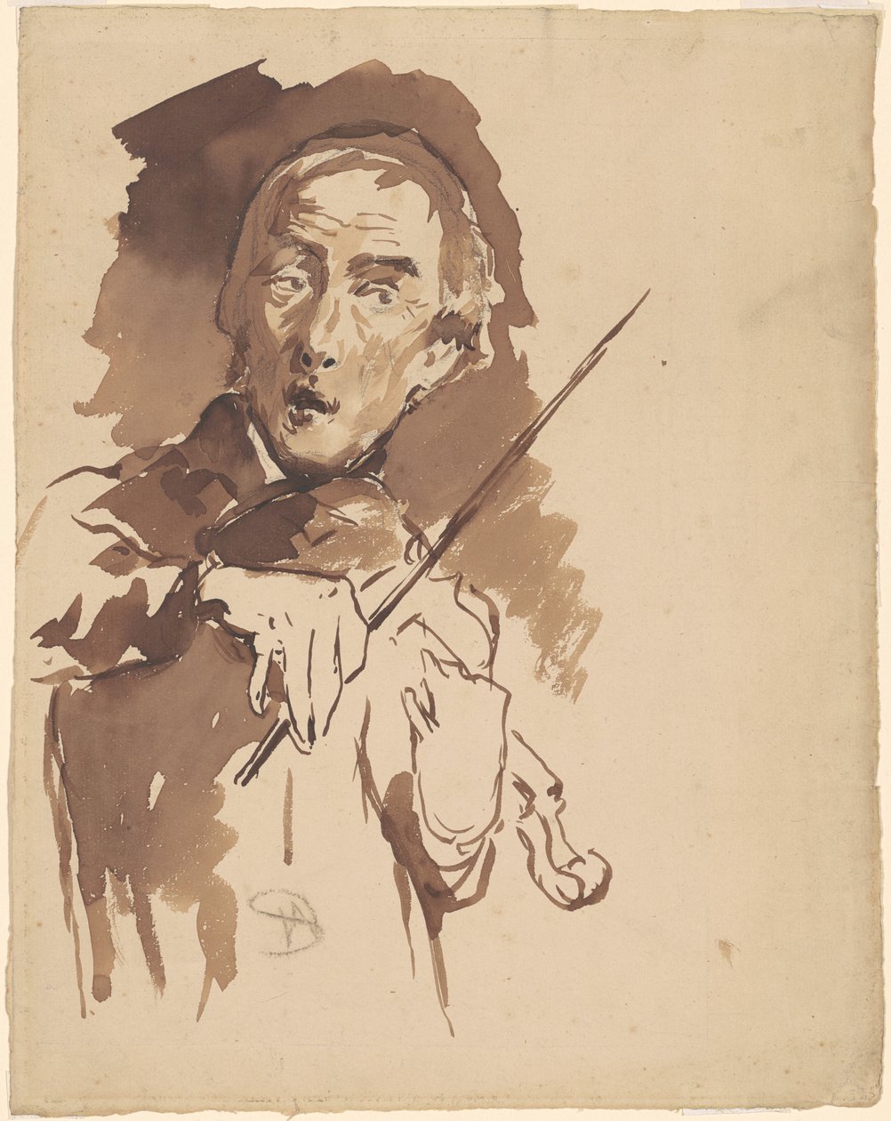 Studie for "Toning the Bell" av Walter Shirlaw