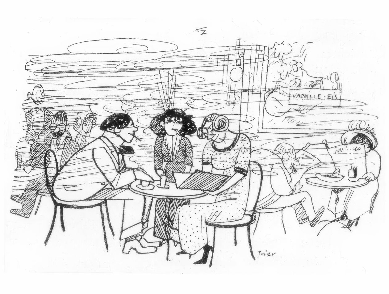 Forfattere i Cafe des Westens av Walter Trier