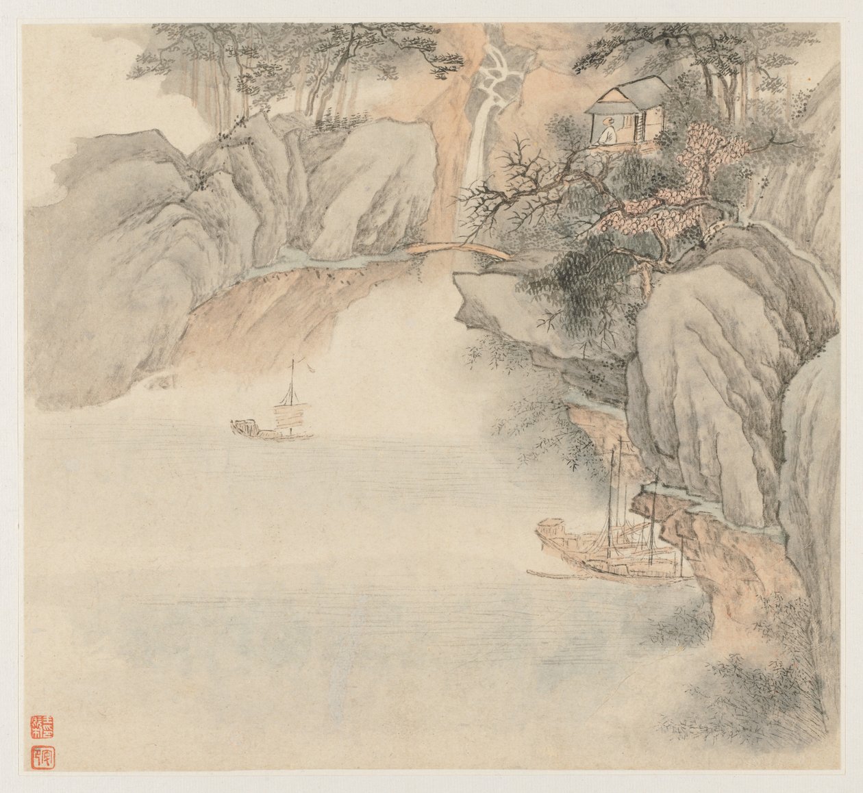 Album of Landscapes: Leaf 4, 1677. av Wang Gai