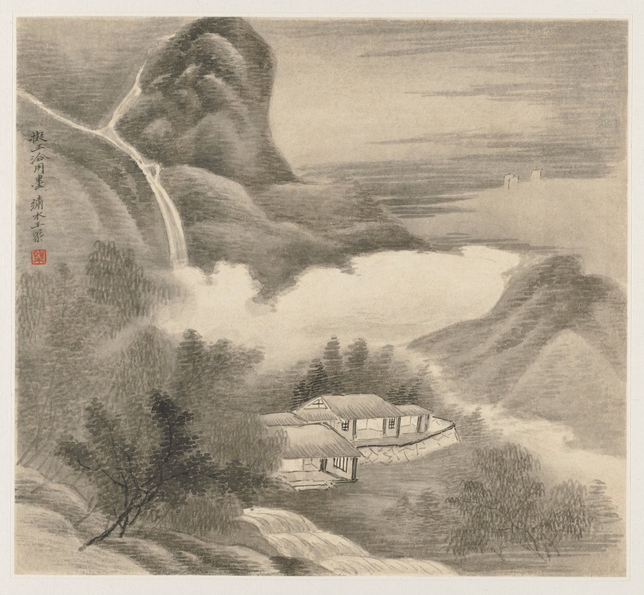 Album of Landscapes: Leaf 5, 1677. av Wang Gai