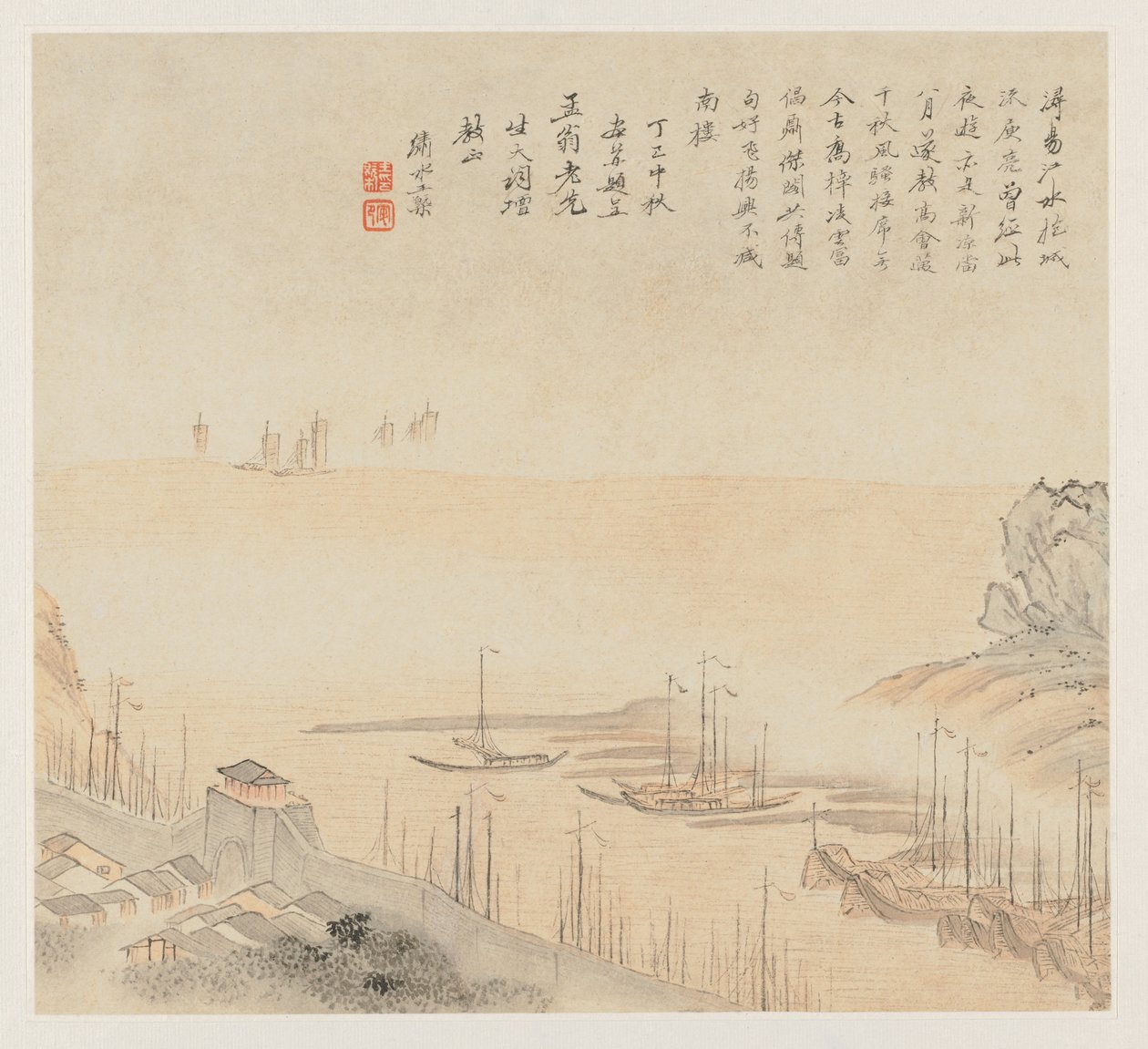 Album of Landscapes: Leaf 8, 1677. av Wang Gai