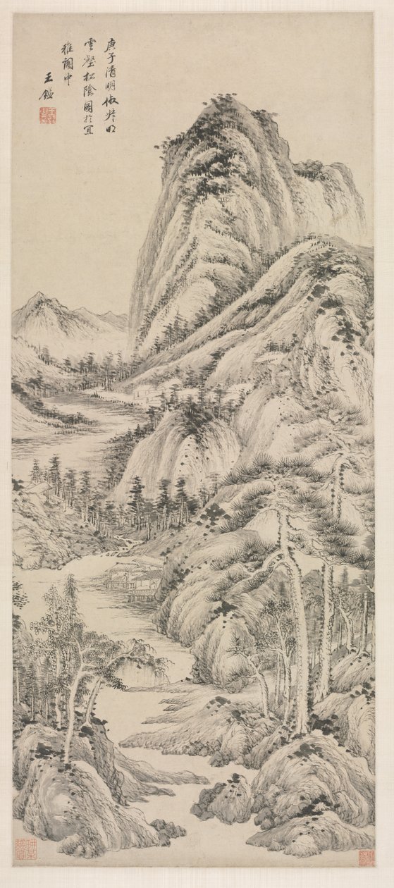Shade of Pines i en overskyet dal av Wang Jian