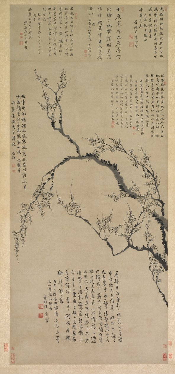 Plommeblomstrer av Wang Shishen