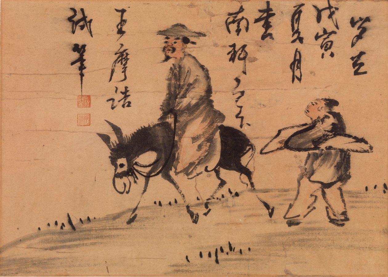 En poet på muldyr av Wang Wei