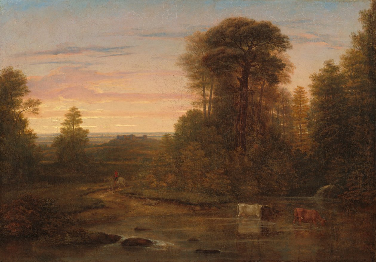 Et landskap etter solnedgang, ca. 1819. av Washington Allston