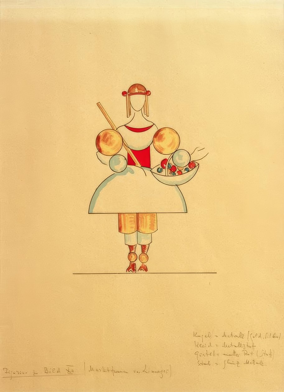 Bilder på utstilling, figur til bilde XII: Markedskvinne fra Limoges av Wassily Kandinsky