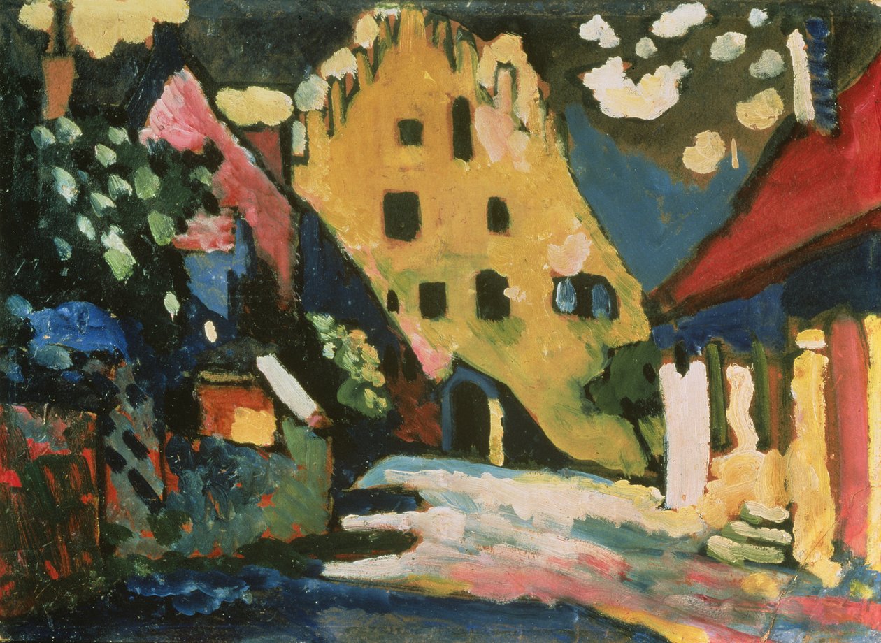 Castle Yard, Murnau, 1908 av Wassily Kandinsky
