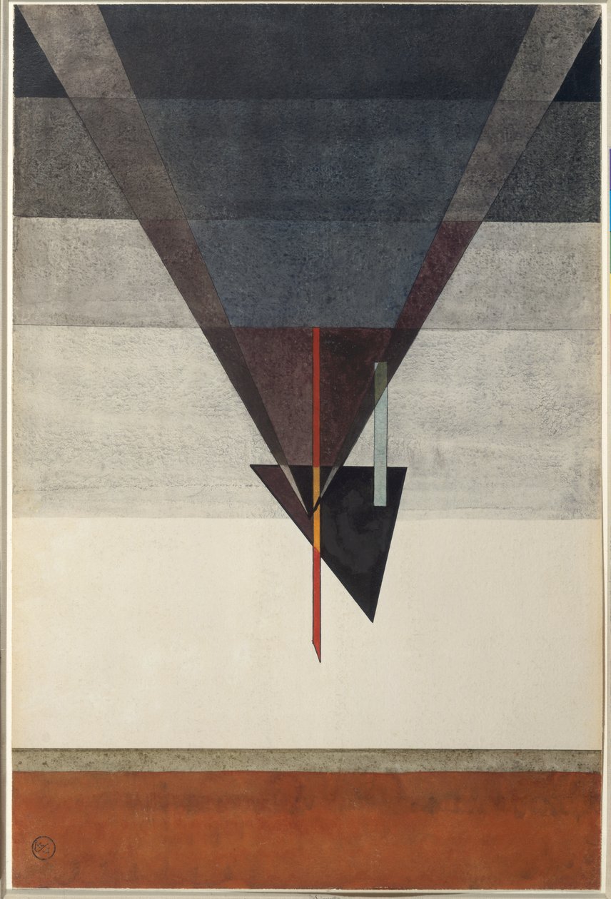 Descent, 1925 (gouache og blandede medier på papir) av Wassily Kandinsky