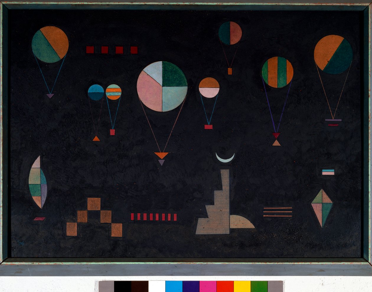 Flach tief Olje på papp av Vassily Kandinsky (eller Wassily Kandinsky eller Kandinsky, 1866-1944). 1930 Dim. 49x70 cm privat samling av Wassily Kandinsky