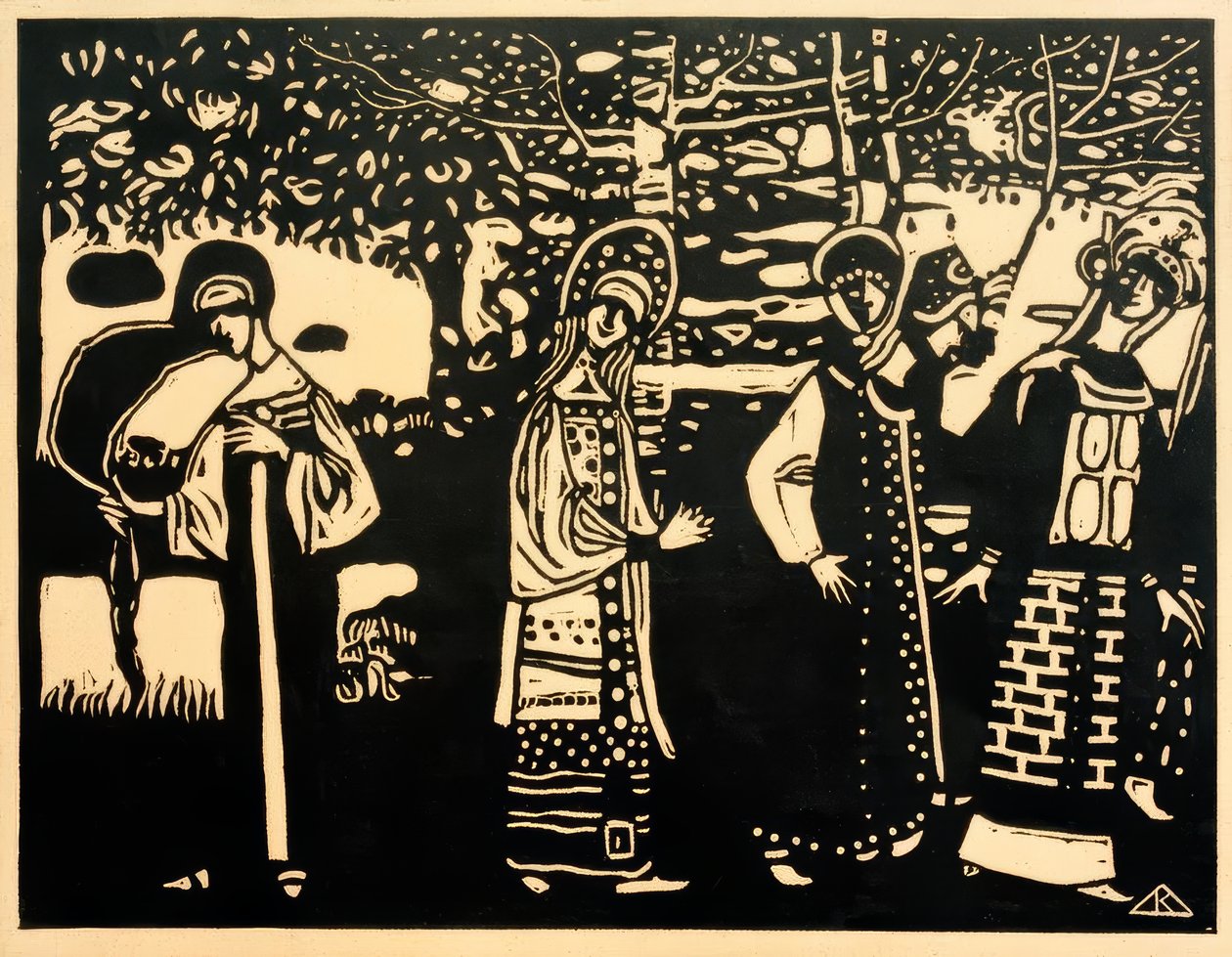 Kvinner i skogen av Wassily Kandinsky