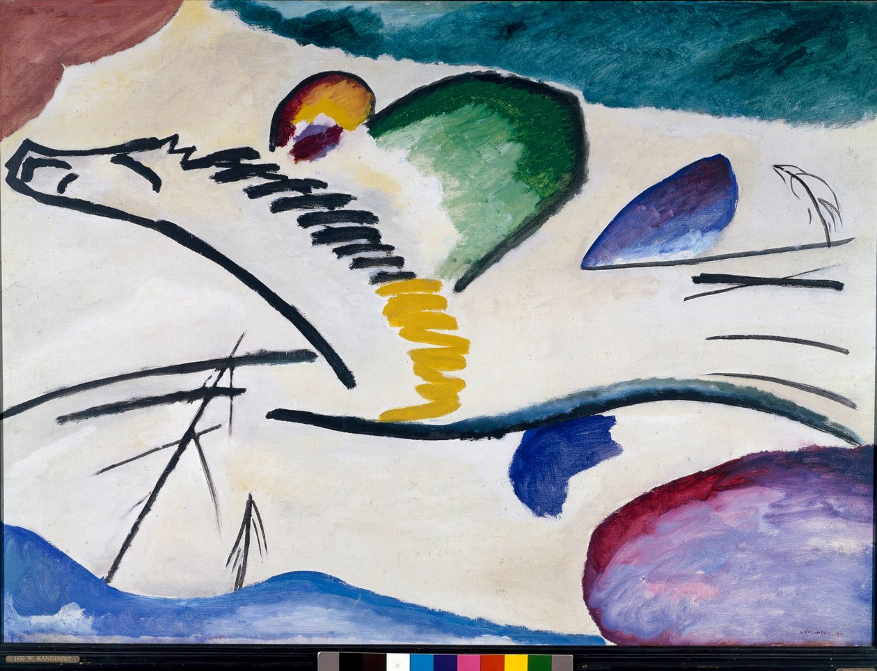 Lyrisk (spiss stillhet) Maleri av Vassily Kandinsky (eller Wassily Kandinski eller Kandinskij, 1866-1944). 1911 Dim. 94x130 cm Rotterdam, Museum Boymans-Van Beuningen av Wassily Kandinsky