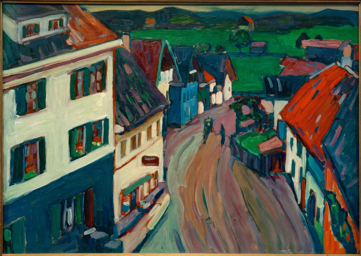 Murnau - utsikt fra vinduet til Griesbräu av Wassily Kandinsky