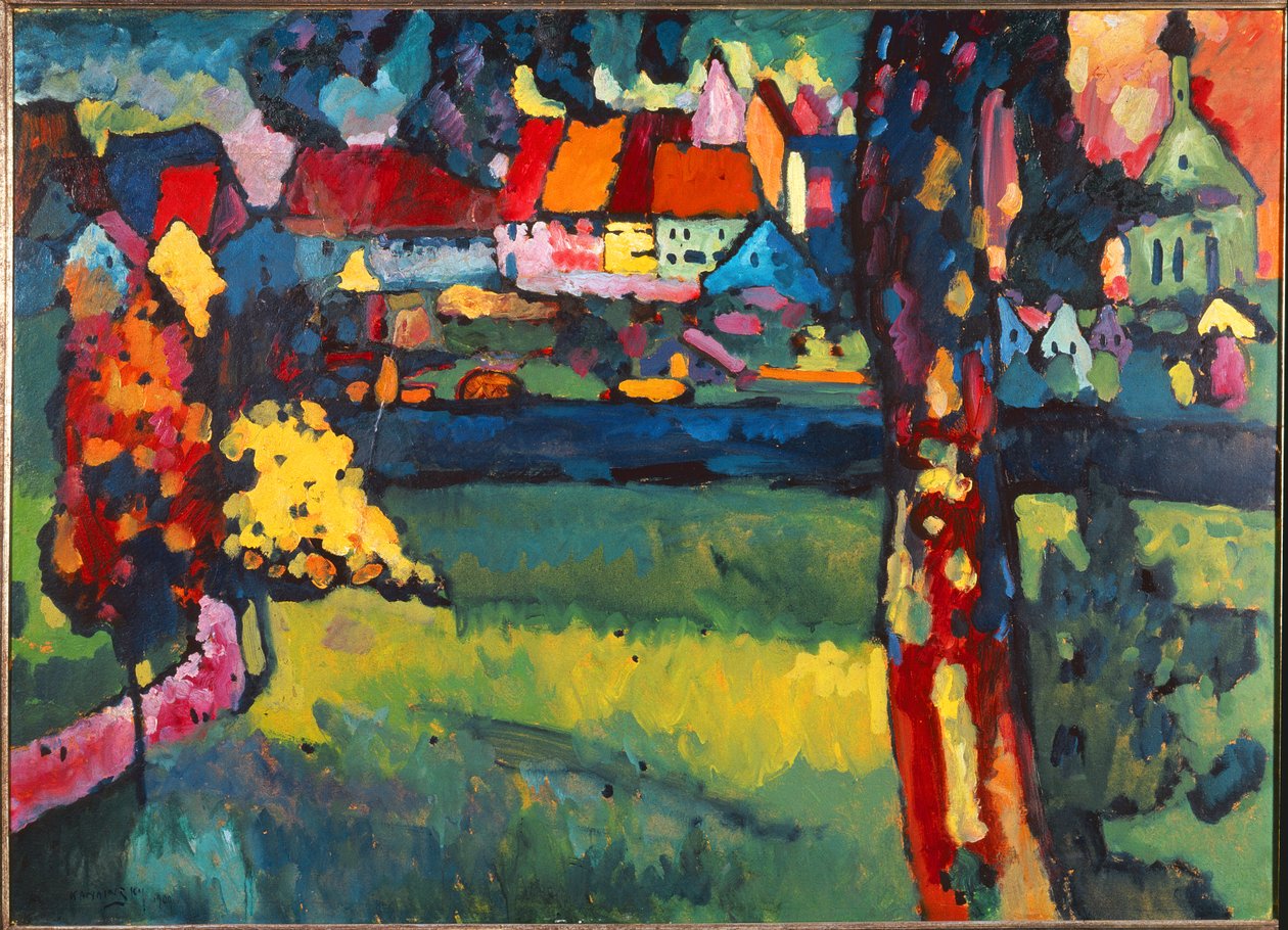 Murnau, 1909 (olje) av Wassily Kandinsky