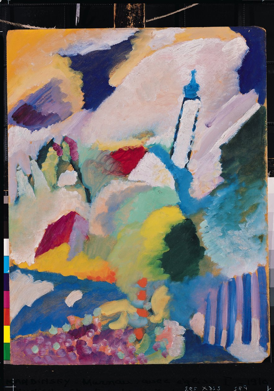 Murnau med kirke I, 1910 (papp) av Wassily Kandinsky