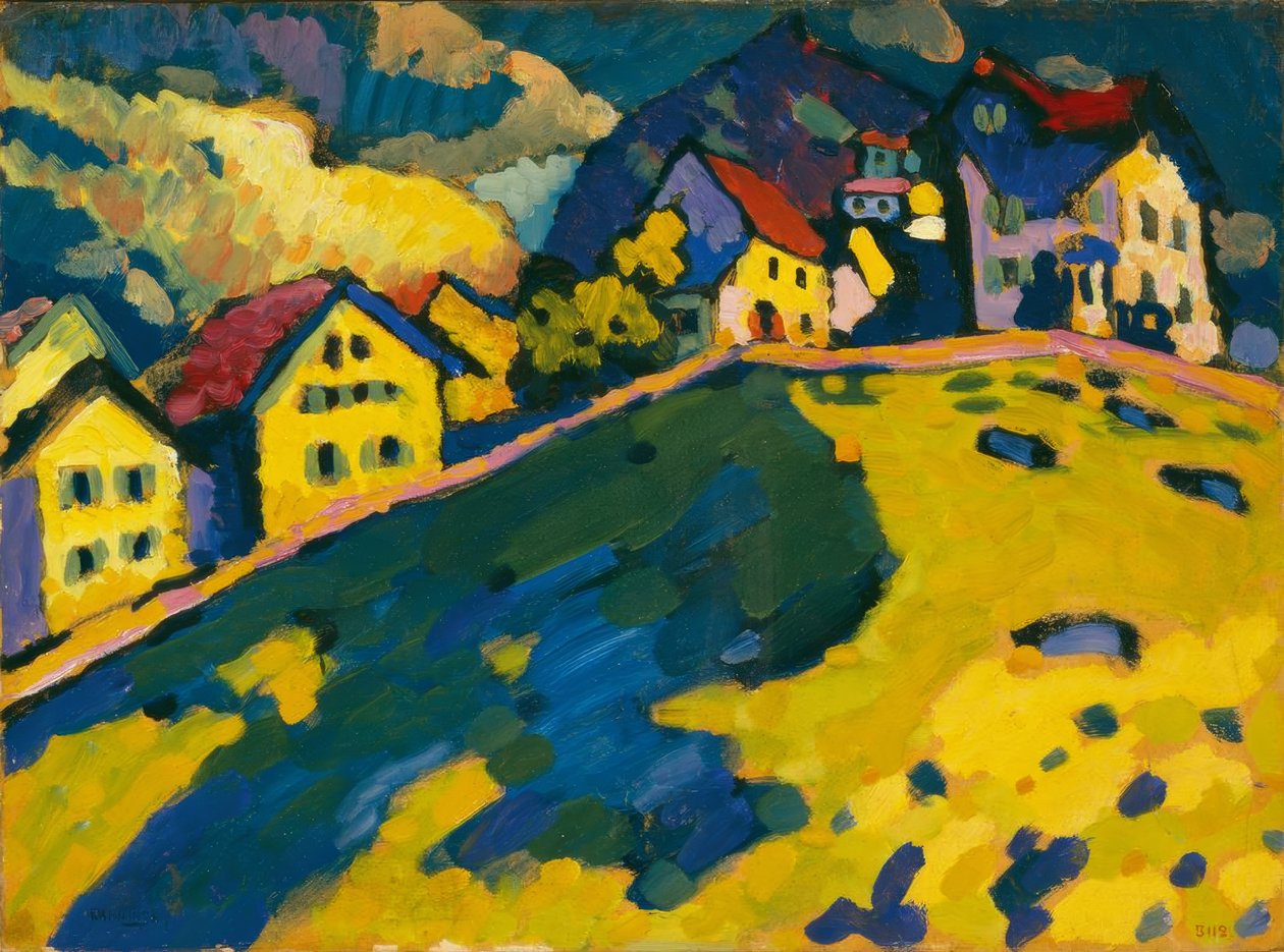 Studie for Houses on the Hill av Wassily Kandinsky