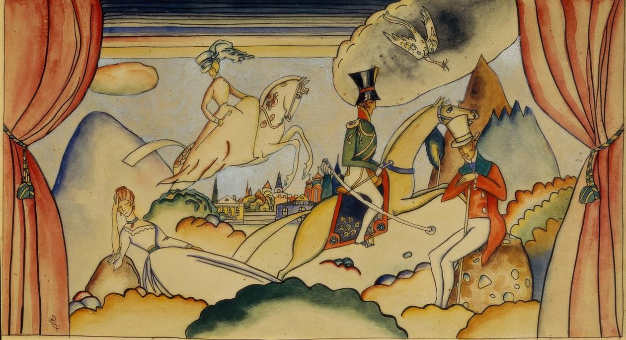 Scene med en offiser av Wassily Kandinsky