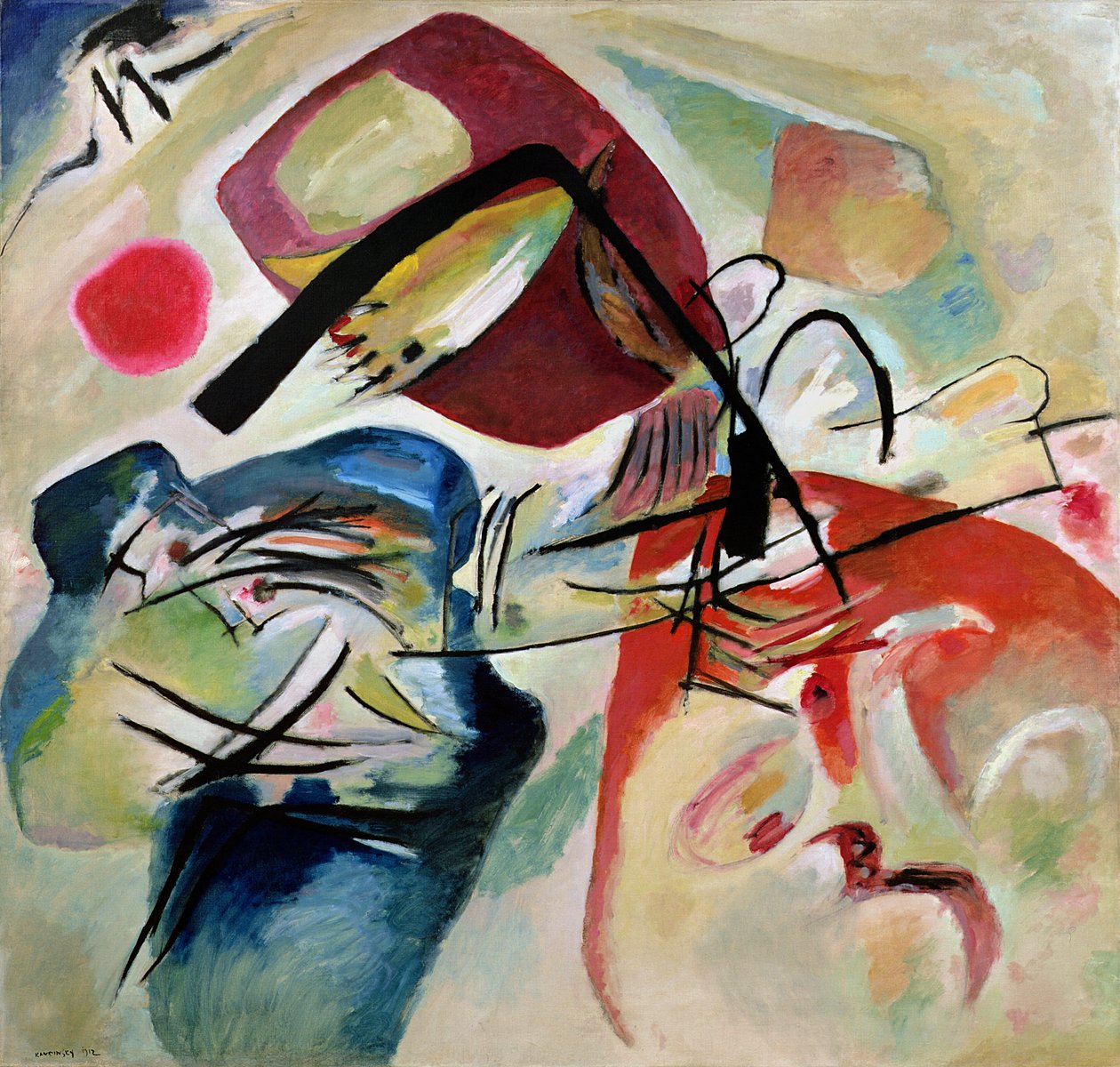 Med den svarte buen, 1912 av Wassily Kandinsky