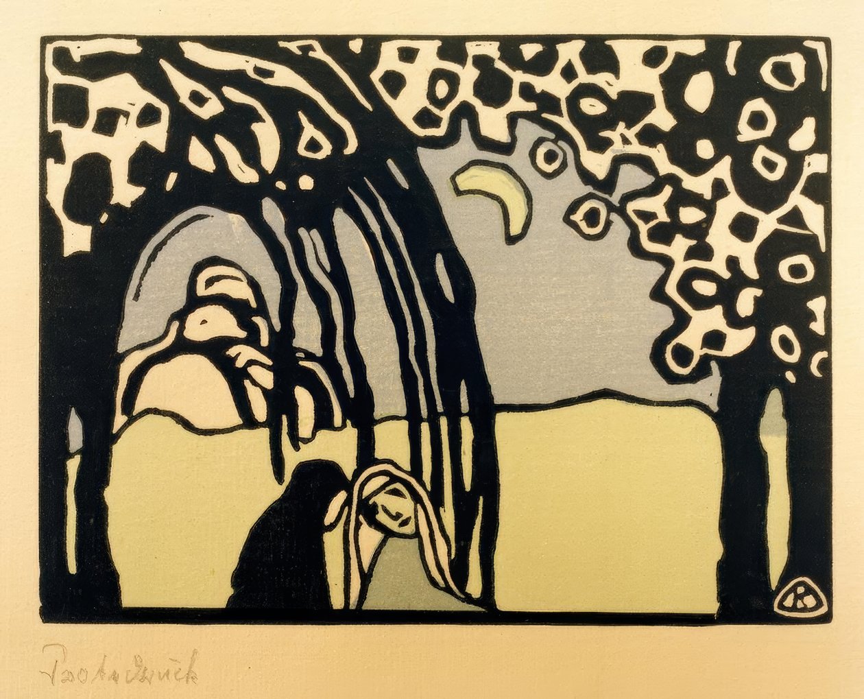 To kvinner i et månelandskap av Wassily Kandinsky