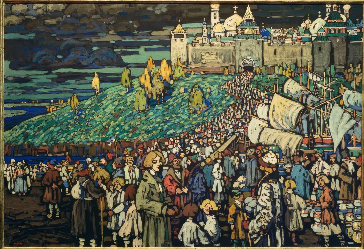 Ankomst av kjøpmenn av Wassily Kandinsky