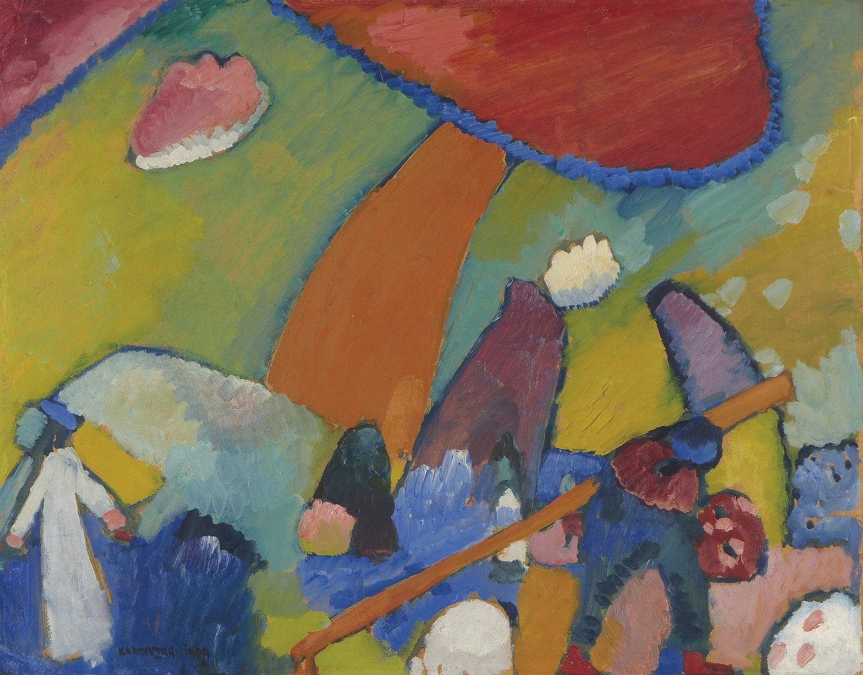 Strandscene, 1909 av Wassily Kandinsky