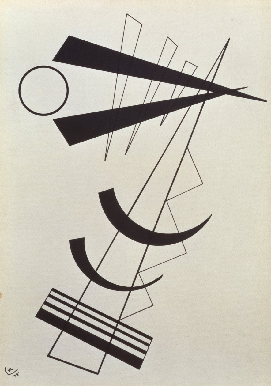 Uthevede vekter i svart og hvitt av Wassily Kandinsky