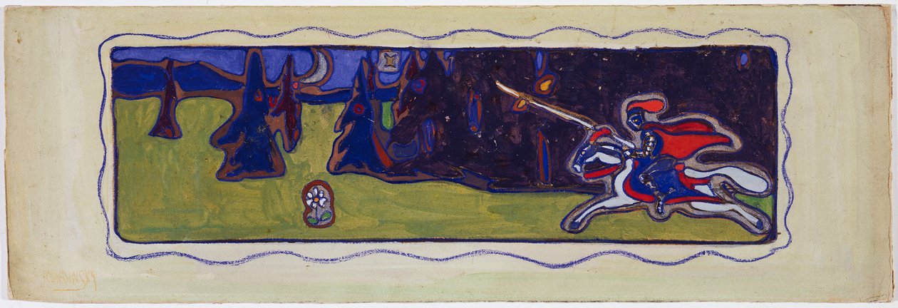 Twilight, verso: skisse av et par av Wassily Kandinsky