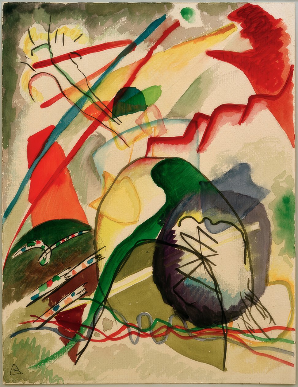 Utkast til bilde med hvit kant av Wassily Kandinsky