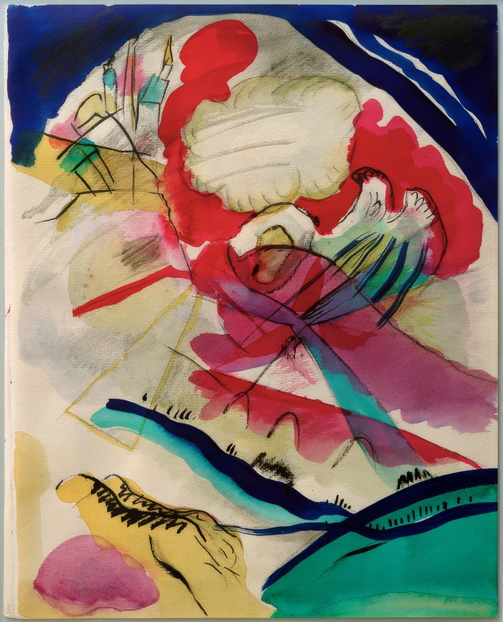 Utkast til bilde med hvite linjer av Wassily Kandinsky
