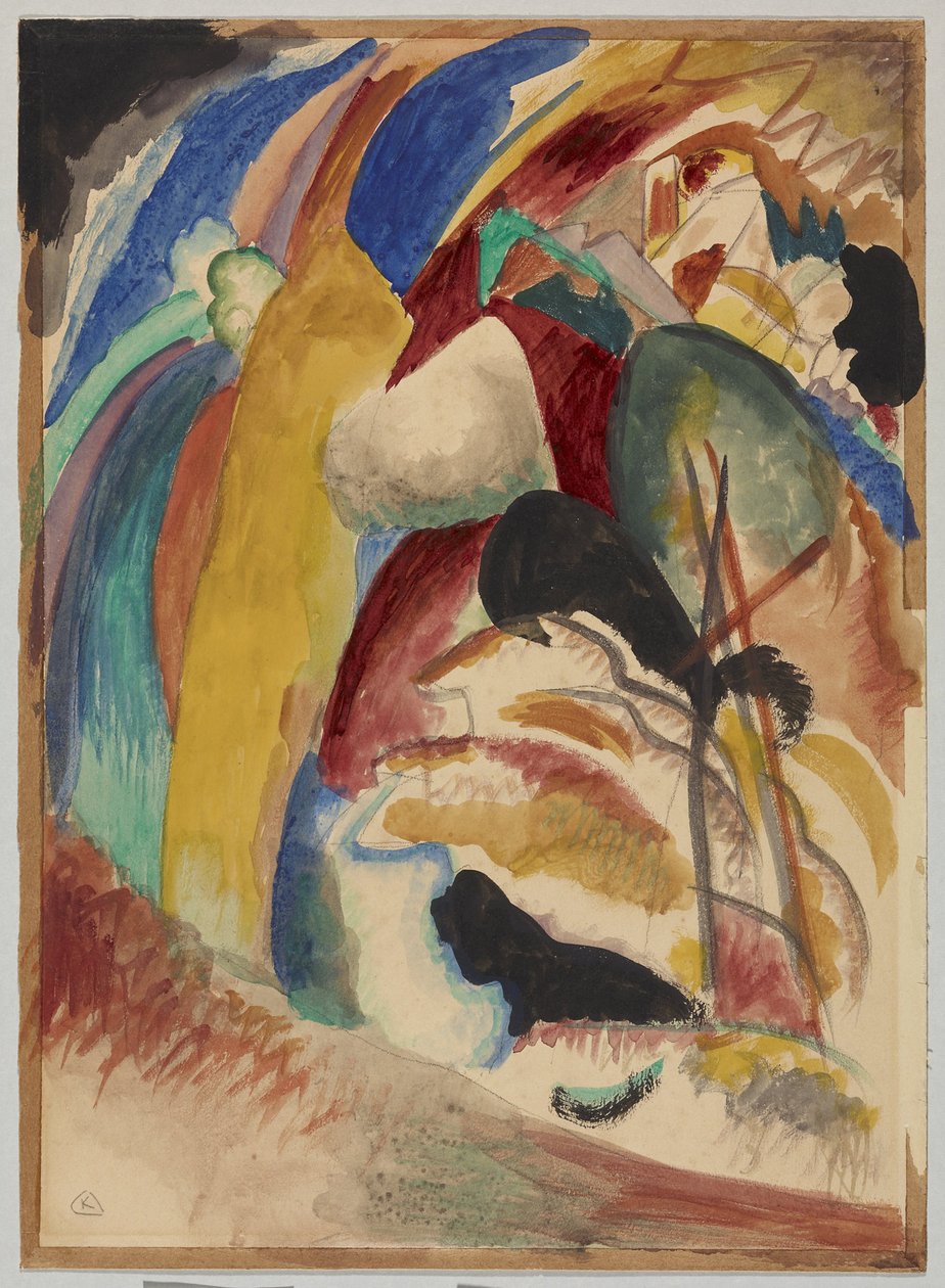 Utkast til "Bilde med hvit form" av Wassily Kandinsky