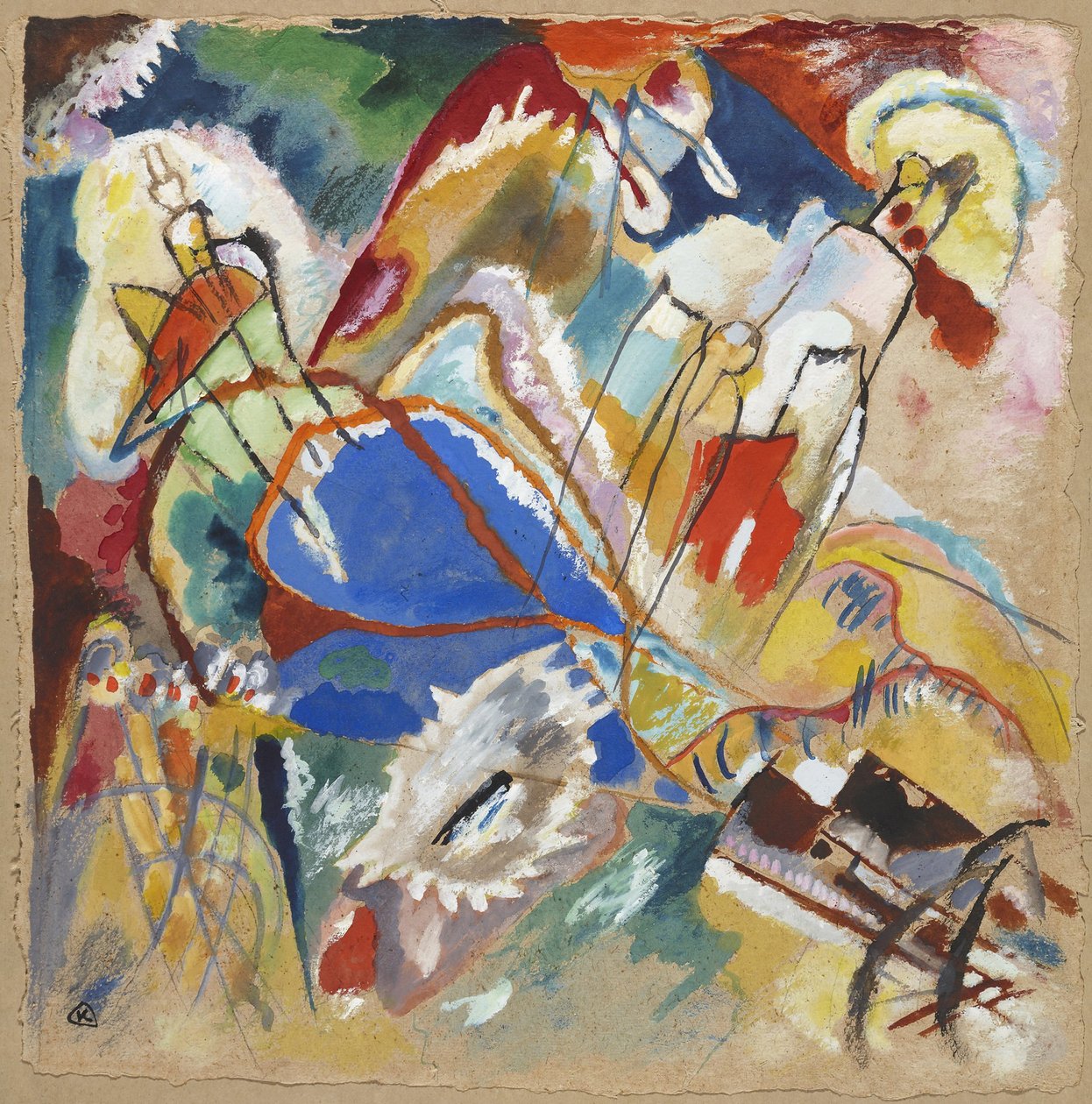 Utkast til "Improvisasjon 30 (kanoner)" av Wassily Kandinsky
