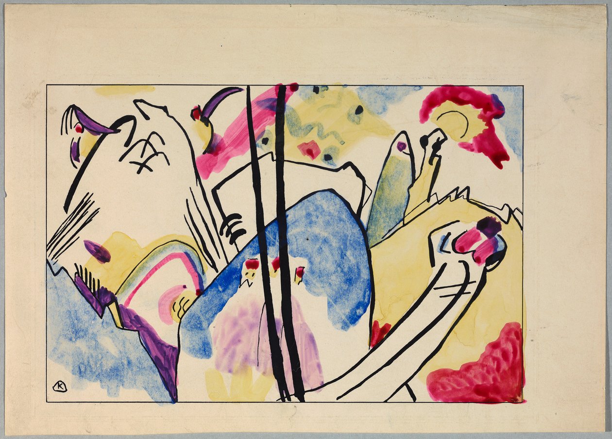 Utkast til "Komposisjon IV" av Wassily Kandinsky