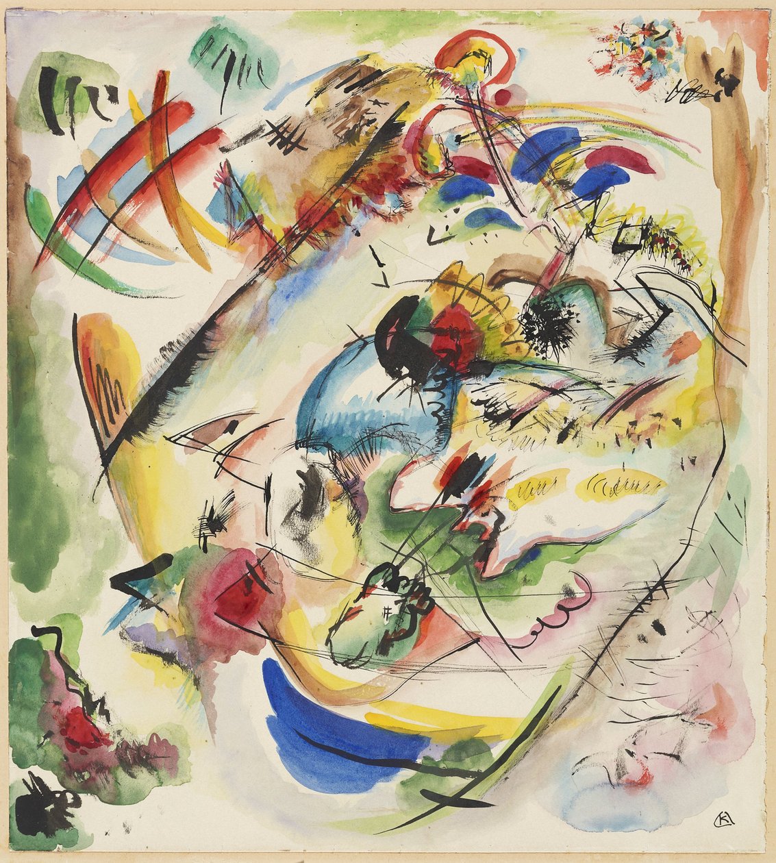 Utkast til "Dreamy Improvisation" av Wassily Kandinsky