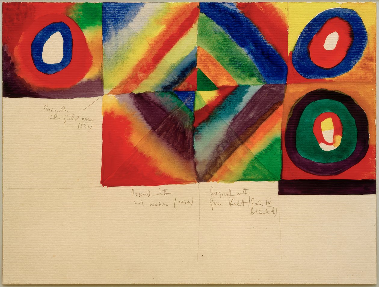 Fargestudier, (med informasjon om maleteknikken) av Wassily Kandinsky