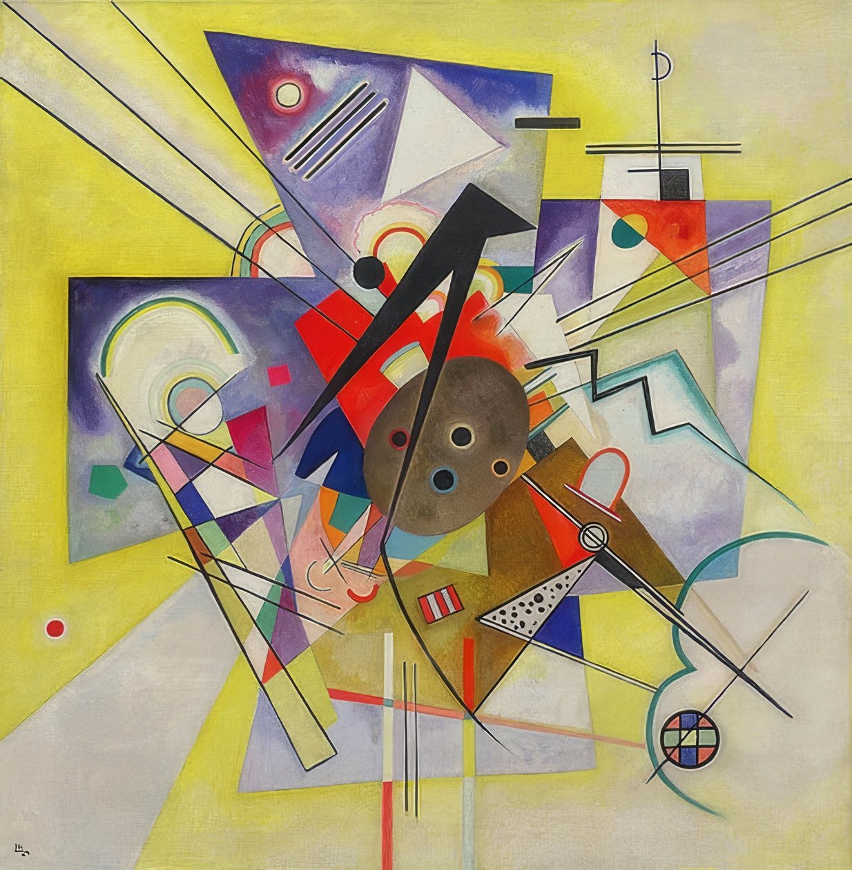 Gul eskorte. 1924 av Wassily Kandinsky