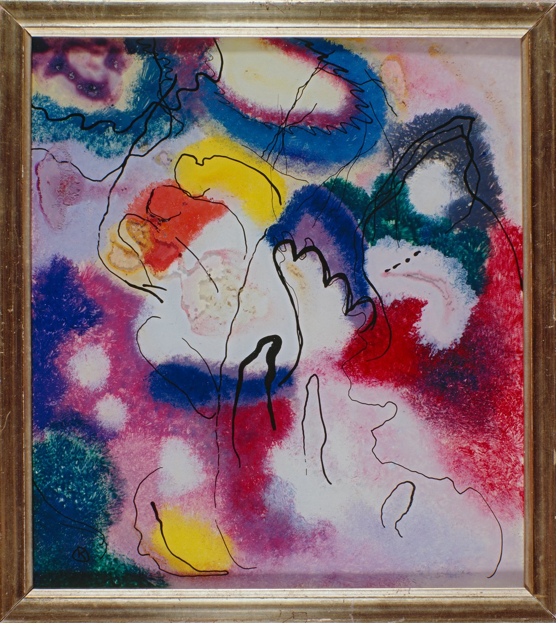 Glassbilde med rød flekk av Wassily Kandinsky