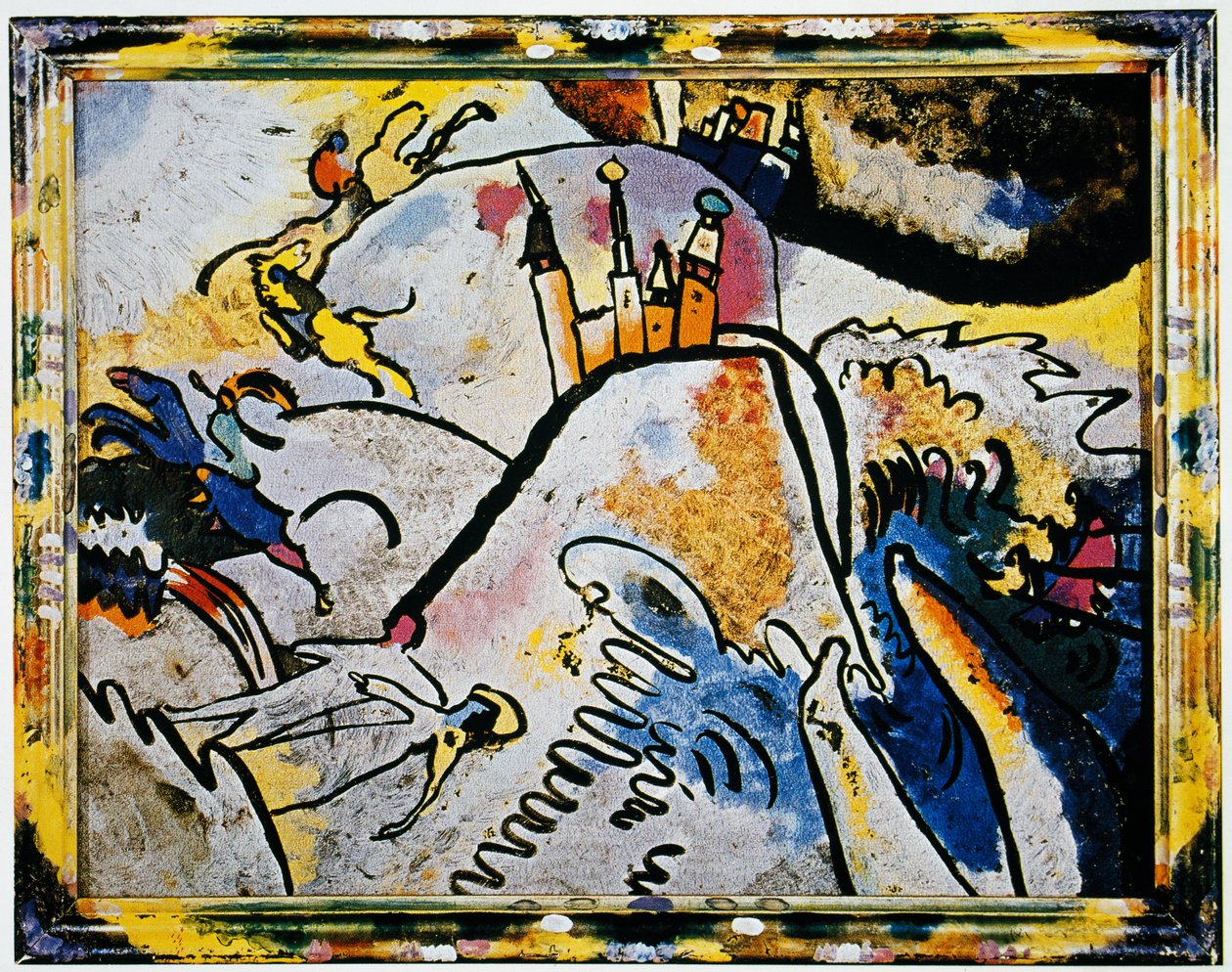 Glassmaling med solen (små nytelser) av Wassily Kandinsky