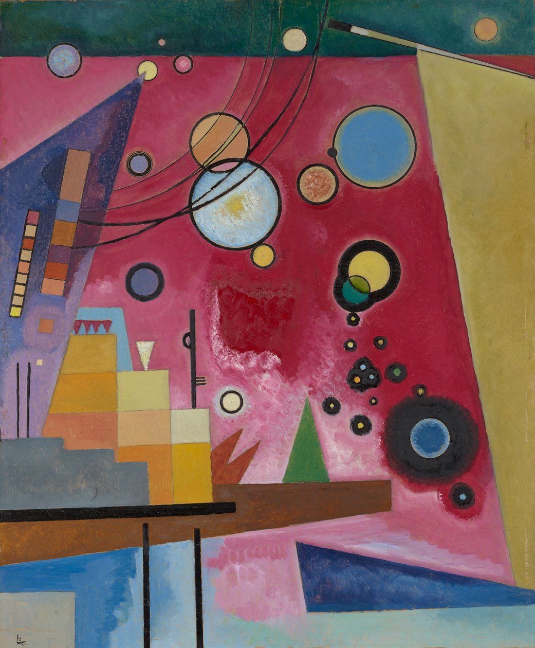 Heavy Red, 1924 (olje på papp) av Wassily Kandinsky