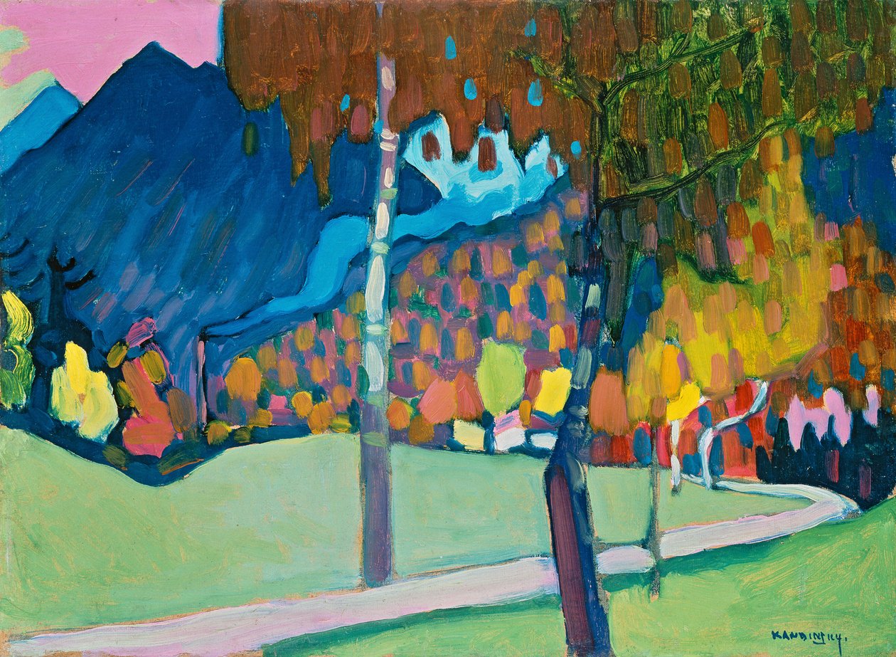 Høststudie, trolig fra Oberau av Wassily Kandinsky