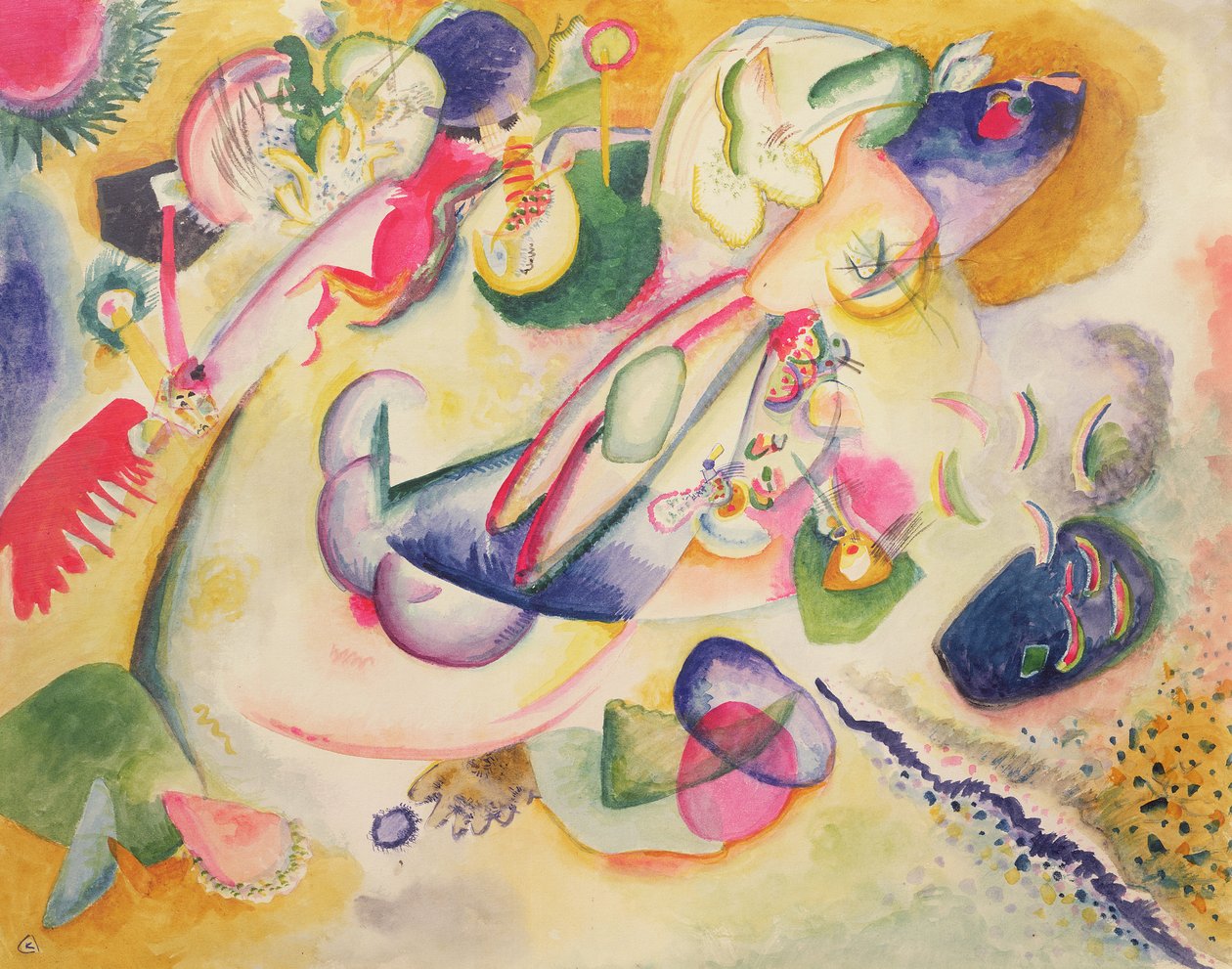 Improvisasjon, ca. 1914 (wc og blyant på papir) av Wassily Kandinsky