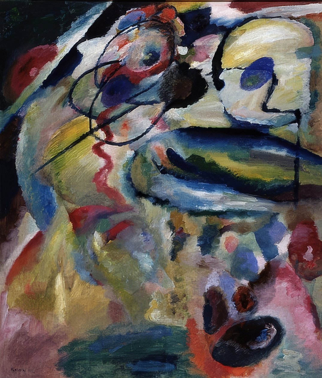 Komposisjon med sirkel. 1911 av Wassily Kandinsky