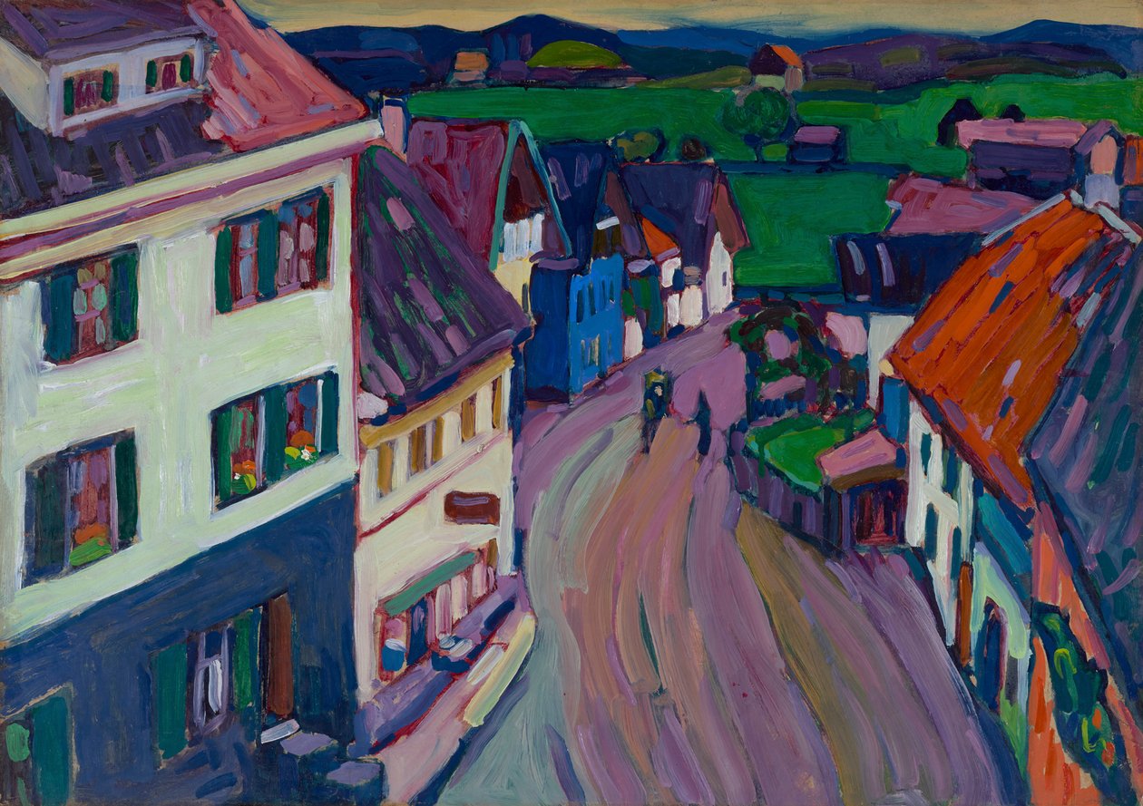 Murnau - utsikt fra vinduet til Griesbräu av Wassily Kandinsky