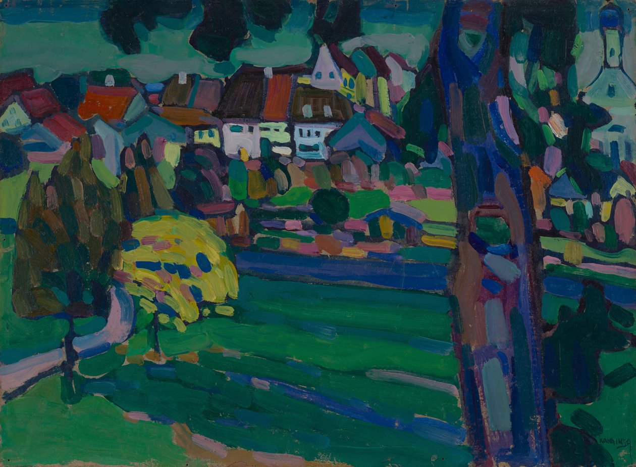Murnau - Studie for "Landskap med trestamme" av Wassily Kandinsky