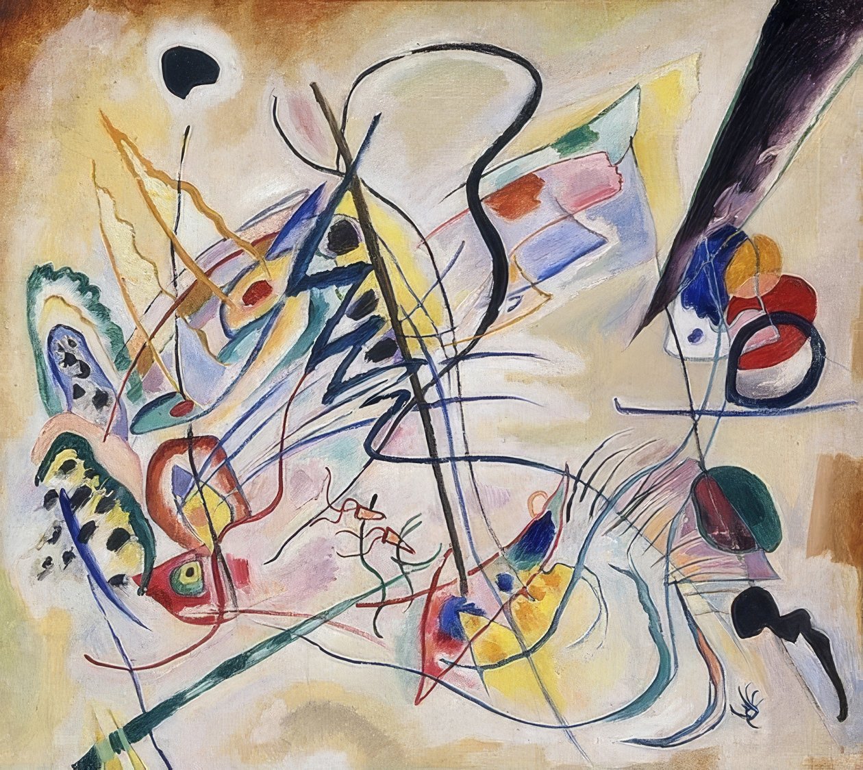 Musikaloverture, fiolett kile. 1919 av Wassily Kandinsky