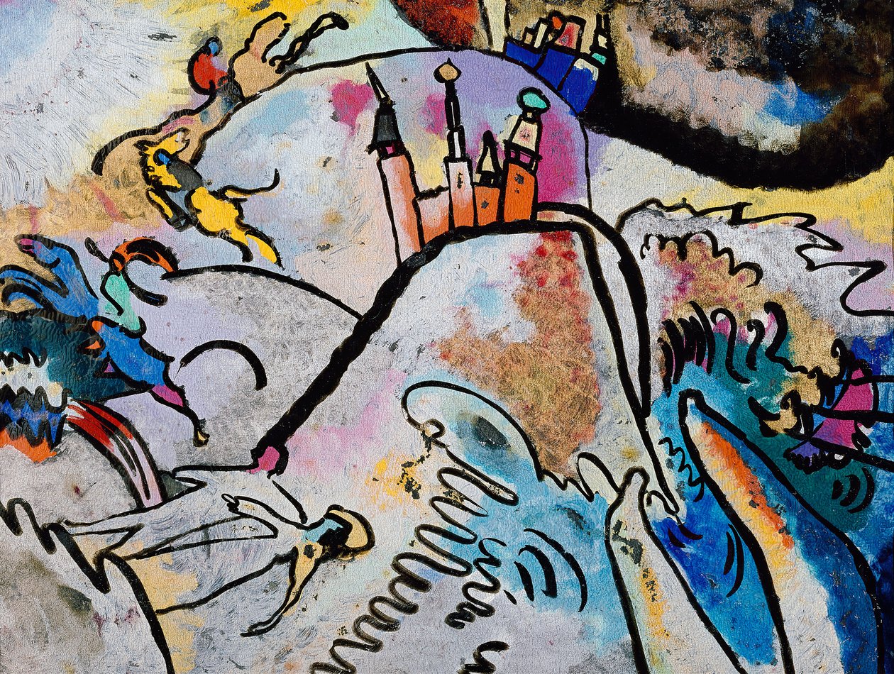 Maleri med solen, 1911. av Wassily Kandinsky